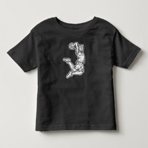 Basketball Player Doing Slam Dunk Light Design Kinder Shirts