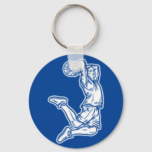 Basketball Player Doing Slam Dunk Light Design Sleutelhanger