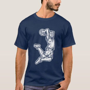 Basketball Player Doing Slam Dunk Light Design T-shirt