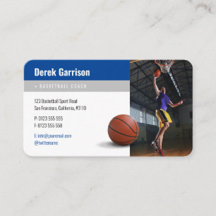 Basketball Player-foto   Basketball Coach Business Visitekaartje
