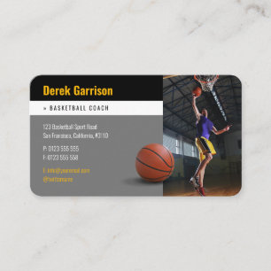 Basketball Player-foto   Basketball Coach Business Visitekaartje