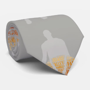 Basketball Player Graphic Sports Necktie Gray Stropdas