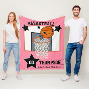 Basketball Player Name School en Jersey Number Fleece Deken