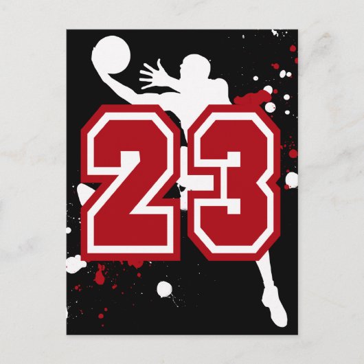 BASKETBALL PLAYER NUMMER 23 BRIEFKAART (Voorkant)