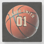 BASKETBALL PLAYER PERSONALISEERD STENEN ONDERZETTER (Voorkant)