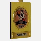 Basketball Player | Personaliseren | Verguld Banner Ornament (Rechts)