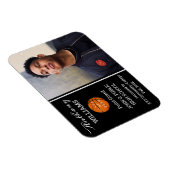 Basketball Player Photo Black | Witte Afstuderen Magneet (Rechterzijde)