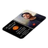 Basketball Player Photo Black | Witte Afstuderen Magneet (Linkerzijde)