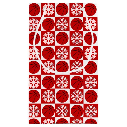 Basketball Player Red en White Custom Kerstmis Klein Cadeauzakje (Achterkant)