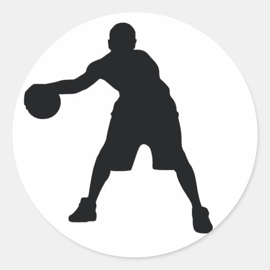 Basketball Player Ronde Sticker (Voorkant)
