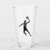 Basketball Player Slam Dunk Dark Design Glas (Voorkant)