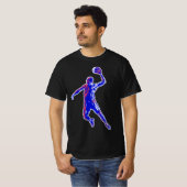 Basketball Player Slam Dunk, Red en Blue Design T-shirt (Voorkant volledig)