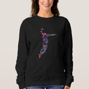 Basketball Player Slam Dunk Red Fractal Abstract S Trui