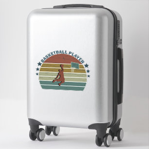 basketball player slam dunk retro sunset sticker