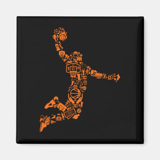 Basketball Player Sports Athlete Magneet (Voorkant)