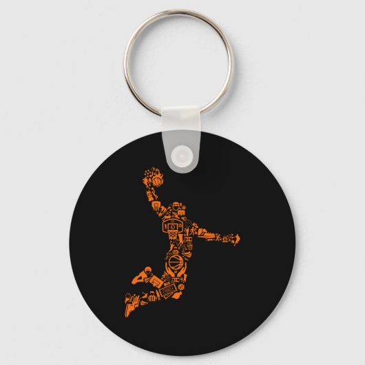 Basketball Player Sports Athlete Sleutelhanger (Voorkant)
