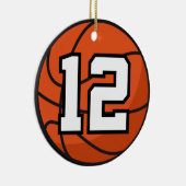 Basketball Player Uniform Number 12 Gift Idea Keramisch Ornament (Rechts)