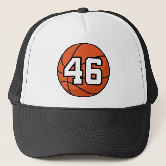 Basketball Player Uniform Number 46 Gift Idea Trucker Pet (Voorkant)
