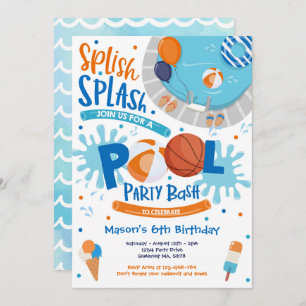 Basketball Pool Splish Splash Pool Birthday Kaart