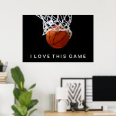 Basketball Poster waar ik van hou (Thuiskantoor)