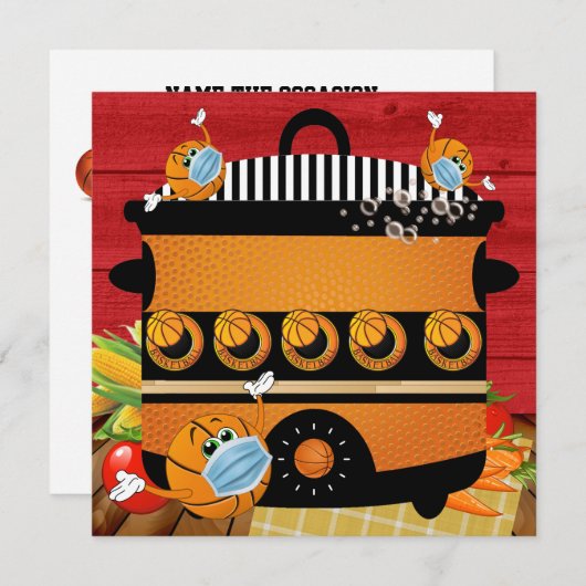 Basketball - Pot Luck - Gathering Uitnodiging (Voorkant / Achterkant)