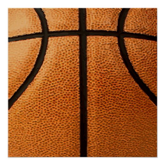 Basketball Print Pattern Achtergrond Perfect Poster (Voorkant)