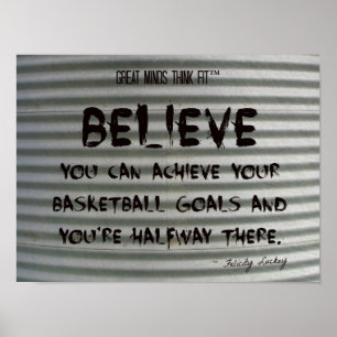 Basketball Quote Graffiti op gegolfd strijkijzer 0 Poster