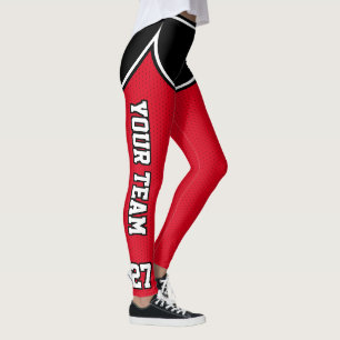 Basketball Red Black Outines Varity Sports Leggings