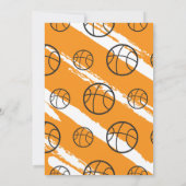 Basketball Red Blue Flames Invitations de fête d'a (Dos)