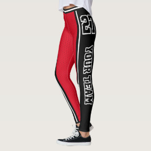 Basketball Red White, brede streaming, Varkensspor Leggings