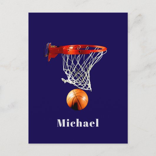 Basketball Replace with Your Name Briefkaart (Voorkant)