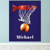 Basketball Replace with Your Name Canvas Afdruk (Insitu (Houten vloer))