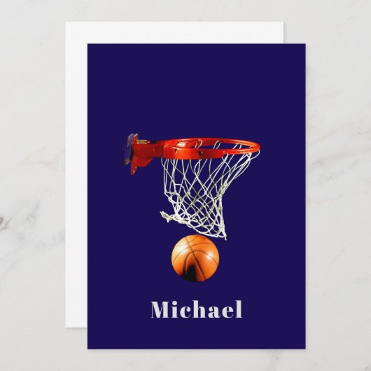 Basketball Replace with Your Name Card (Voorkant / Achterkant)