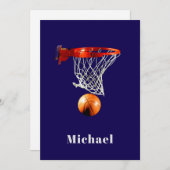 Basketball Replace with Your Name Feestdagenkaart (Voorkant / Achterkant)