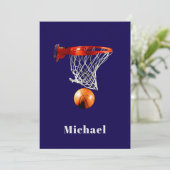 Basketball Replace with Your Name Feestdagenkaart (Staand voorkant)