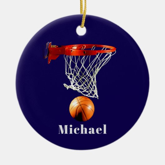 Basketball Replace with Your Name Keramisch Ornament (Voorkant)