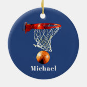 Basketball Replace with Your Name Keramisch Ornament (Achterkant)