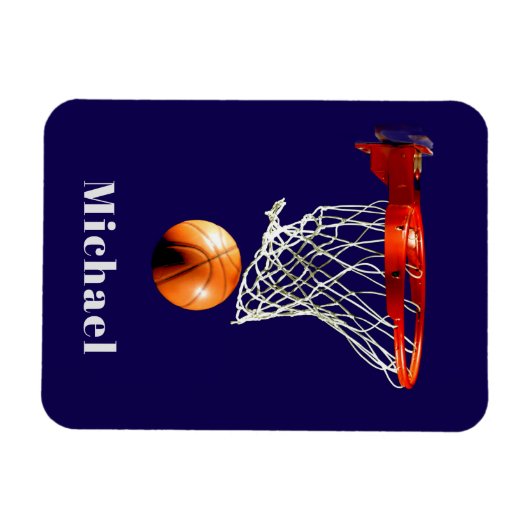 Basketball Replace with Your Name Magneet (Horizontaal)