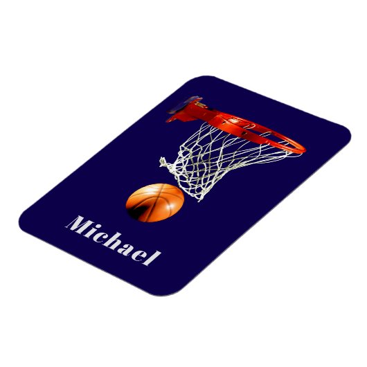 Basketball Replace with Your Name Magneet (Linkerzijde)