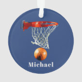 Basketball Replace with Your Name Ornament (achterkant)
