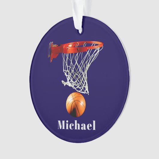Basketball Replace with Your Name Ornament (voorkant)