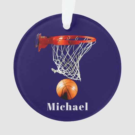 Basketball Replace with Your Name Ornament (voorkant)