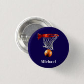 Basketball Replace with Your Name Ronde Button 3,2 Cm (Voorkant /achterkant)