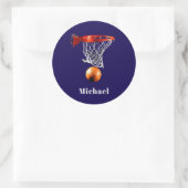 Basketball Replace with Your Name Ronde Sticker (Tas)