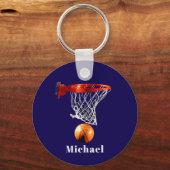 Basketball Replace with Your Name Sleutelhanger (Voorkant)