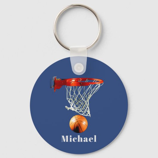 Basketball Replace with Your Name Sleutelhanger (Achterkant)