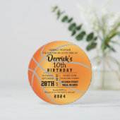 BASKETBALL ROND Anniversaire Fête Invitation (Debout devant)