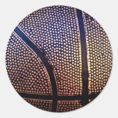 Basketball Ronde Sticker (Voorkant)