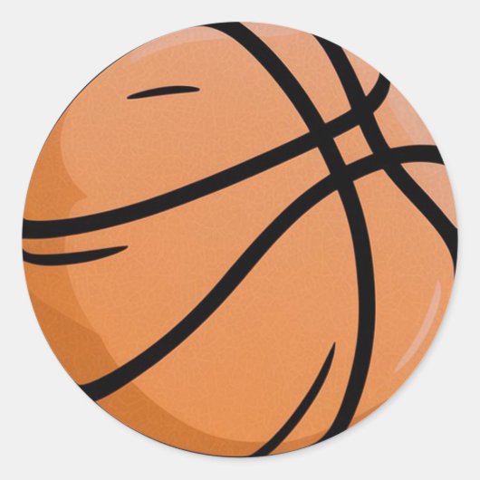 Basketball Ronde Sticker (Voorkant)