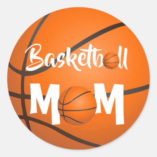 Basketball Ronde Sticker (Voorkant)